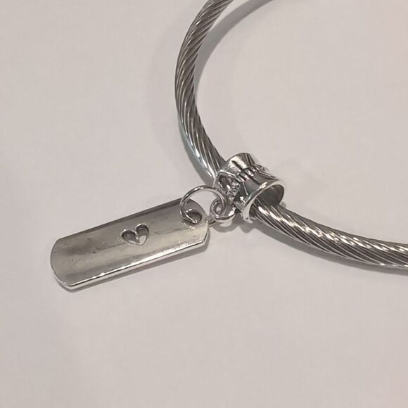 Silver Love Dangle Charm for Pandora Style‎ Bracelet - Picture 4 of 5